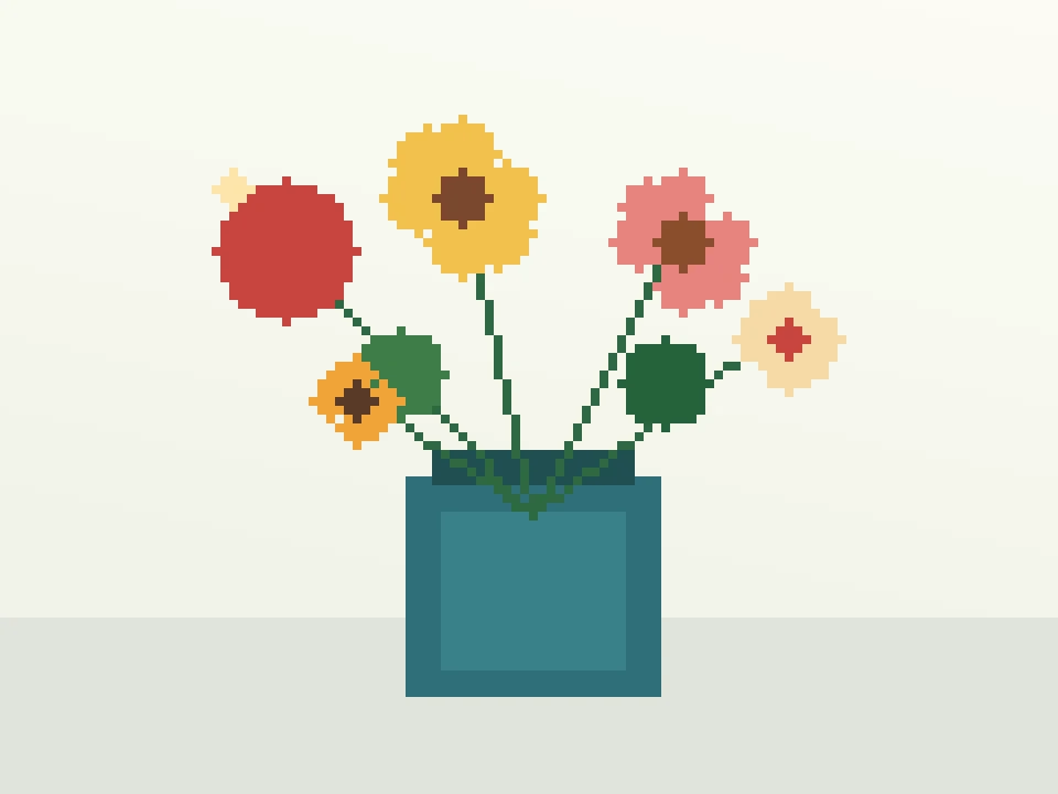 Stylized bouquet source image used by the cross stitch converter
